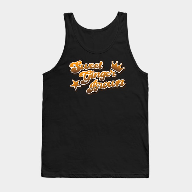 Sweet Ginger Brown Tank Top by Nostalgink